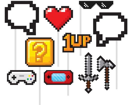 10PK GAMING PARTY PHOTO BOOTH PROPS