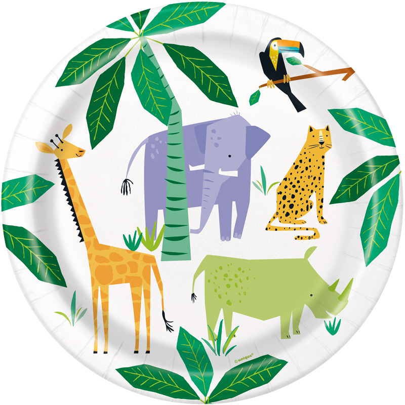 8PK 9in ANIMAL SAFARI PLATES