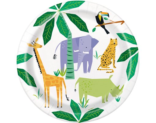 8PK 9in ANIMAL SAFARI PLATES