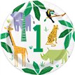 8PK 9in ANIMAL SAFARI 1ST BIRTHDAY PLATES