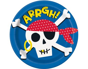 8PK 9in AHOY PIRATE PLATES