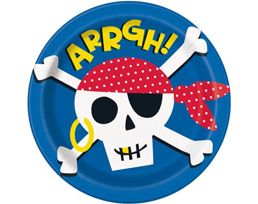 8PK 9in AHOY PIRATE PLATES