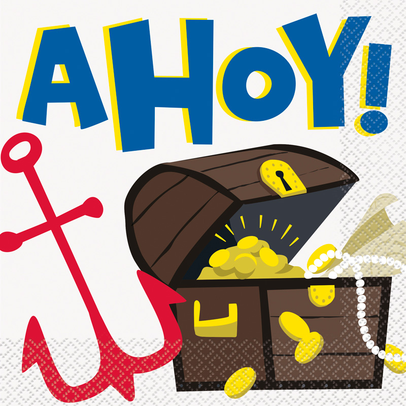 16PK 33cm AHOY PIRATE NAPKINS