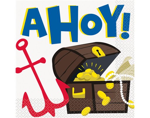 16PK 33cm AHOY PIRATE NAPKINS