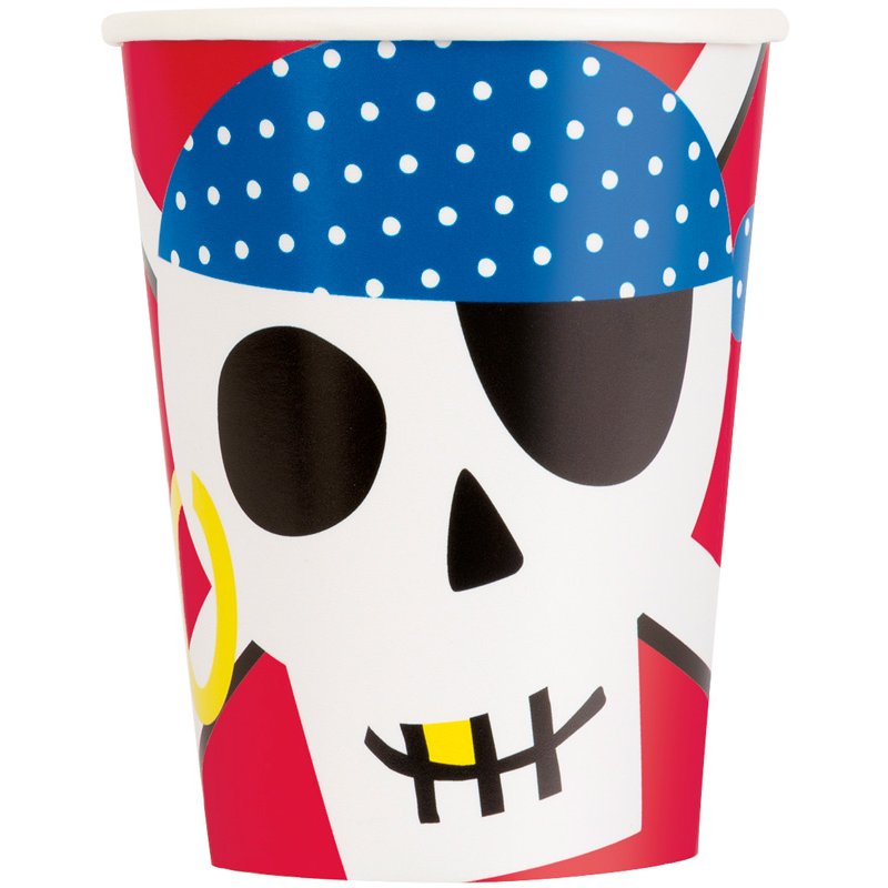 8PK 9oz AHOY PIRATE PAPER CUPS