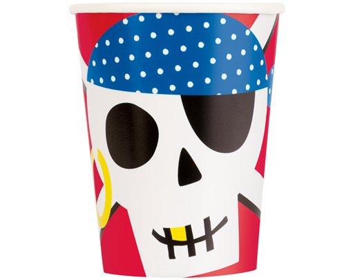 8PK 9oz AHOY PIRATE PAPER CUPS