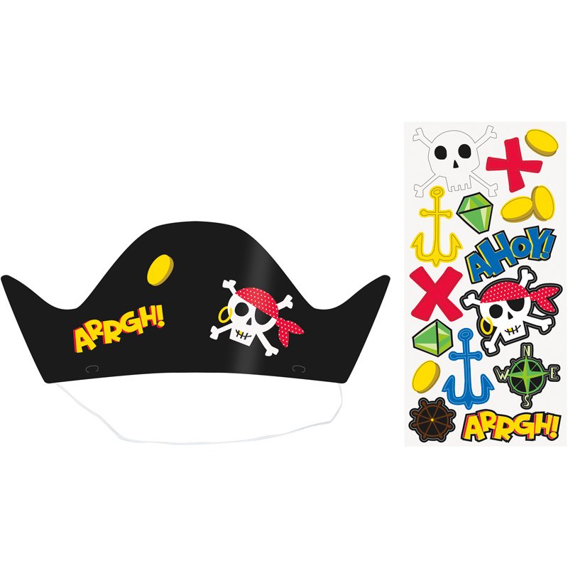 8PK AHOY PIRATE PARTY HATS