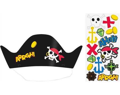 8PK AHOY PIRATE PARTY HATS