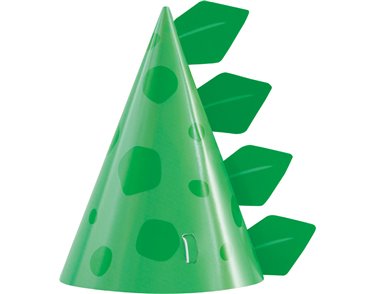 8PK BLUE & GREEN DINOSAUR PARTY HATS