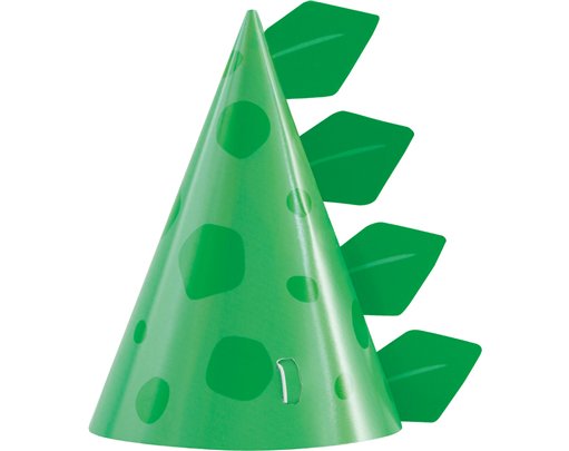 8PK BLUE & GREEN DINOSAUR PARTY HATS