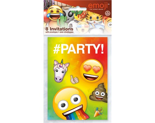 8PK RAINBOW FUN EMOJI INVITATIONS