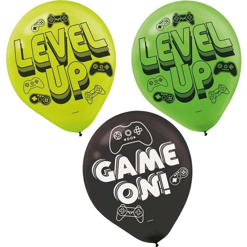 6PK 11in LEVEL UP LATEX BALLOONS