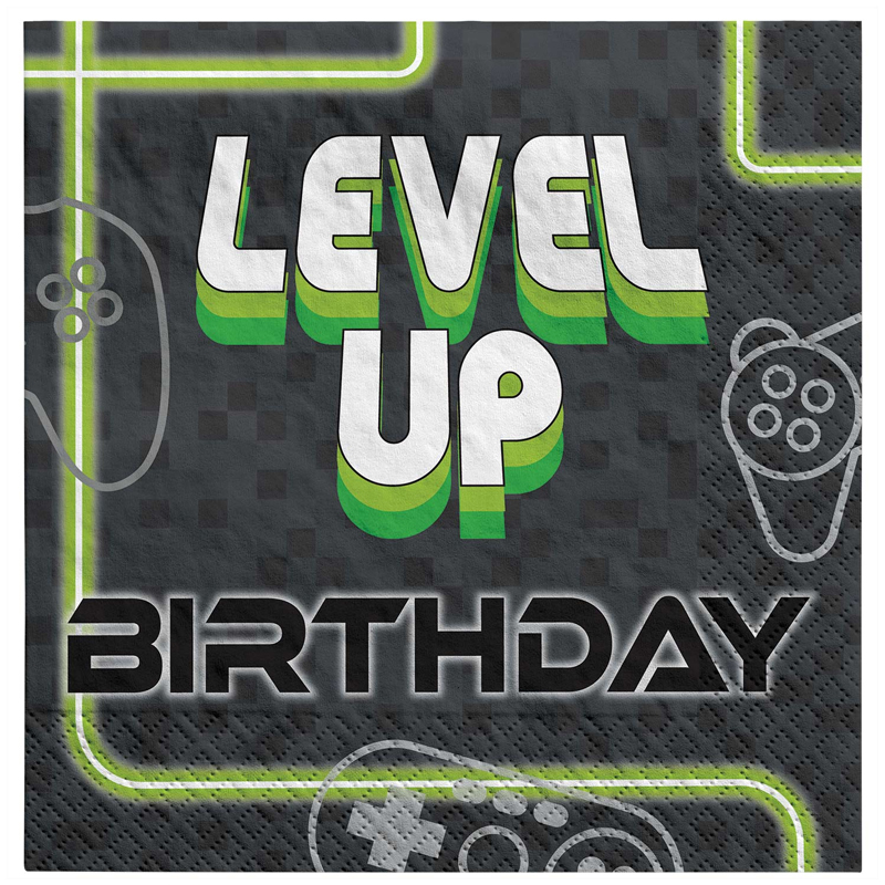 16PK 33cm LEVEL UP NAPKINS