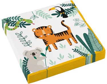 16PK 33cm GET WILD LUNCHEON NAPKINS