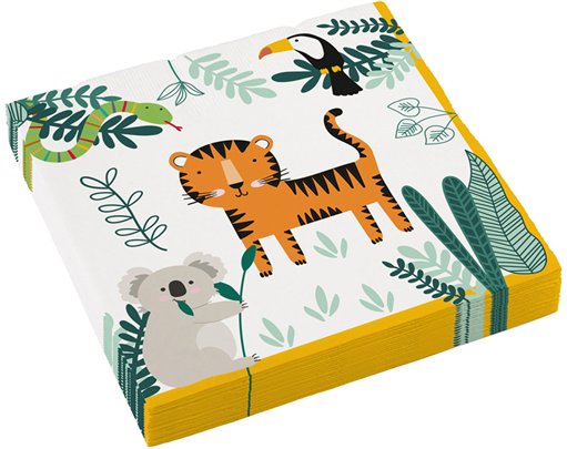 16PK 33cm GET WILD LUNCHEON NAPKINS