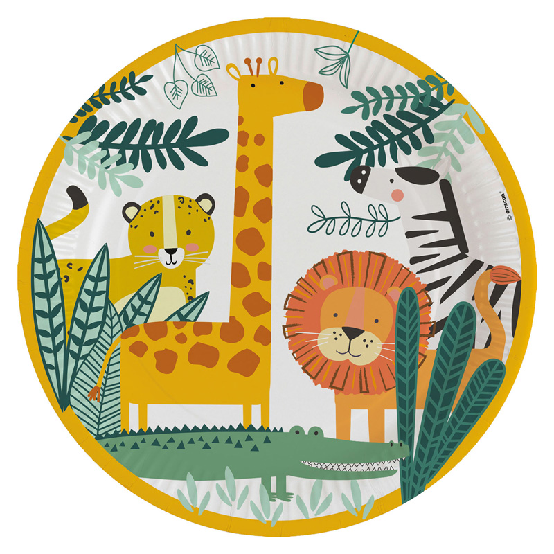 8PK 23cm GET WILD PAPER PLATES