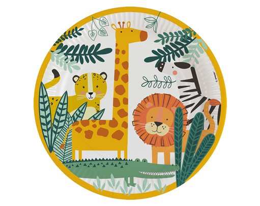 8PK 23cm GET WILD PAPER PLATES