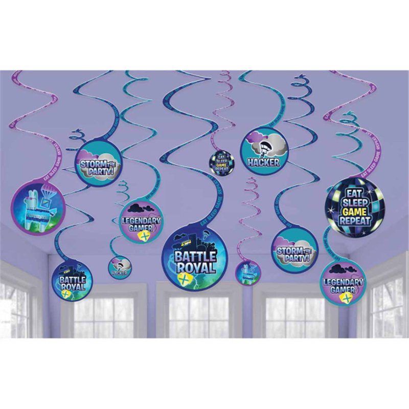 6PK BATTLE ROYAL SWIRL DECORATIONS
