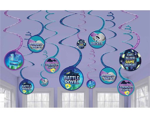 6PK BATTLE ROYAL SWIRL DECORATIONS