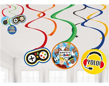 6PK PARTY TOWN HANGING SWIRLS