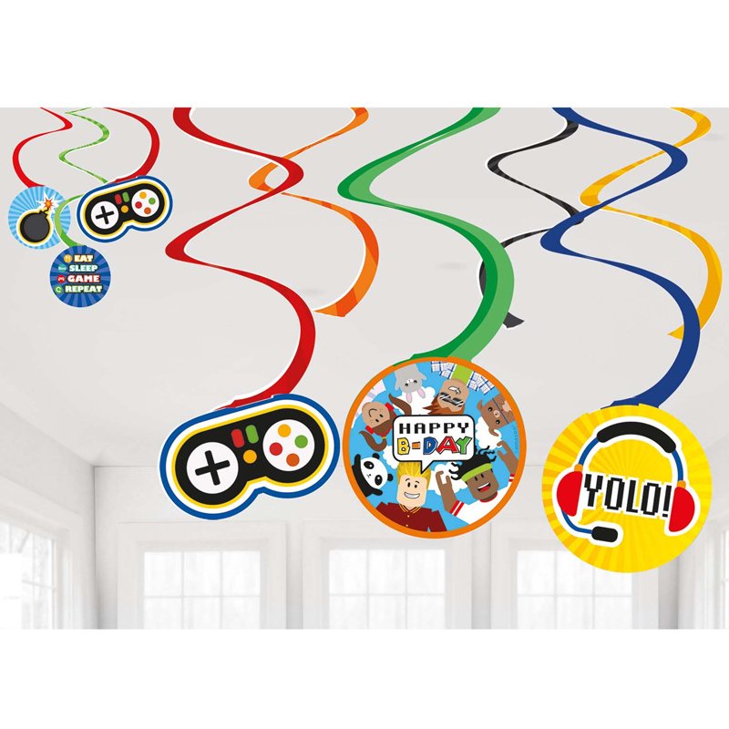 6PK PARTY TOWN HANGING SWIRLS