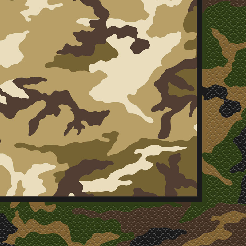 (16) MILITARY CAMO L/NAPKINS