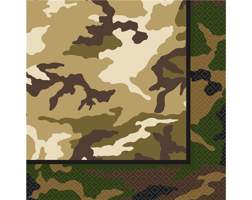 (16) MILITARY CAMO L/NAPKINS