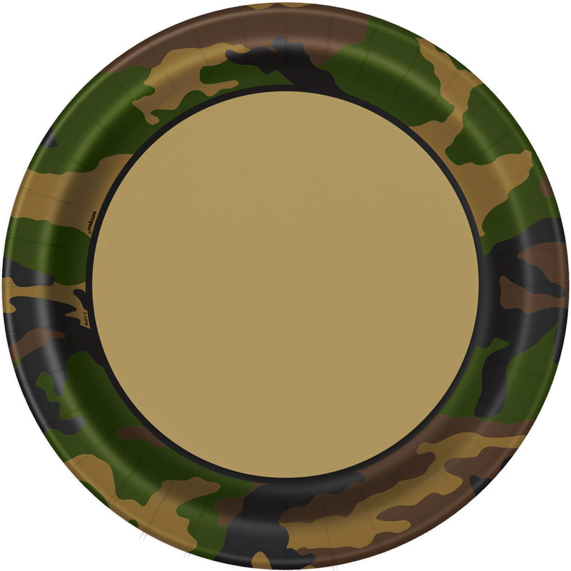 (8) 9in MILITARY CAMO PLATES