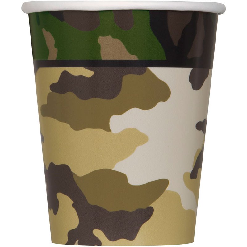 (8) 9oz MILITARY CAMO CUPS