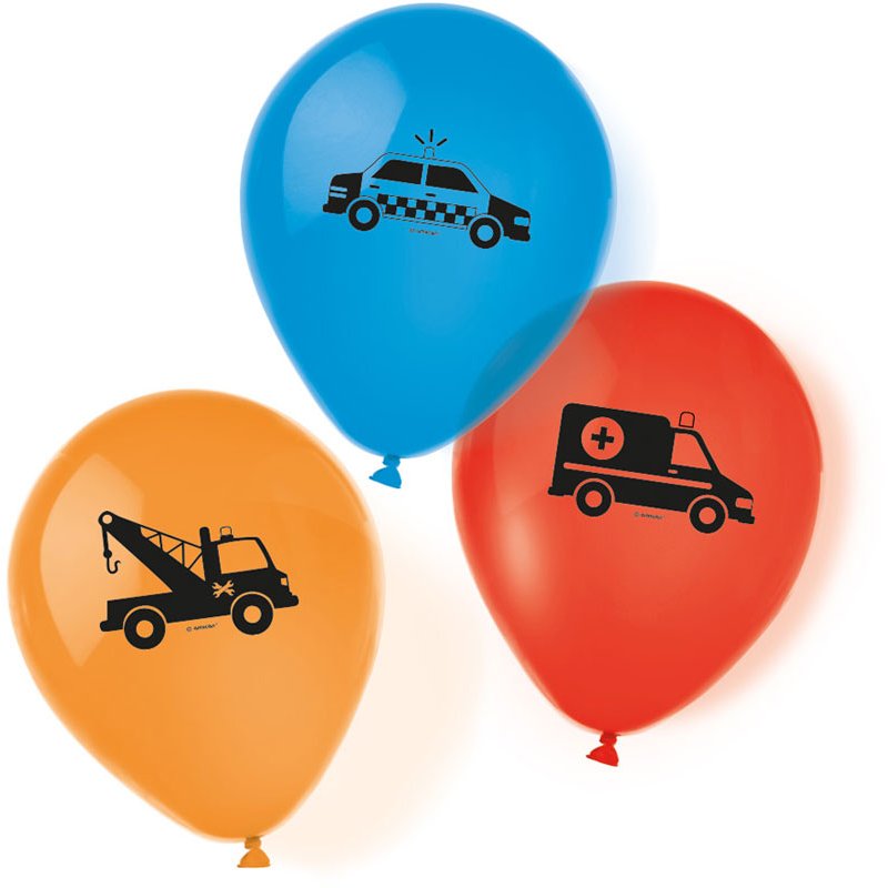 6PK 9in ON THE ROAD BALLOONS