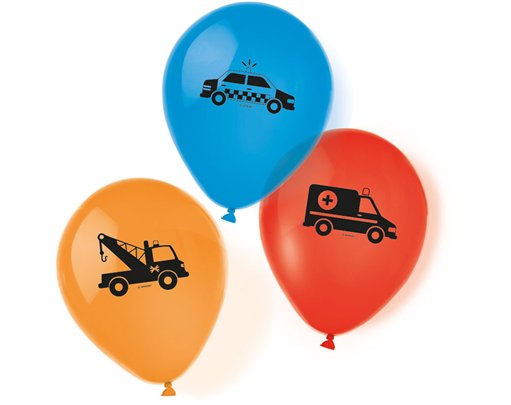 6PK 9in ON THE ROAD BALLOONS