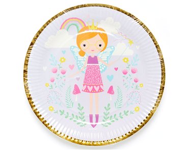 8PK 23cm FAIRY PRINCESS PLATES