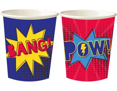 8PK 250ml SUPER HERO CUPS