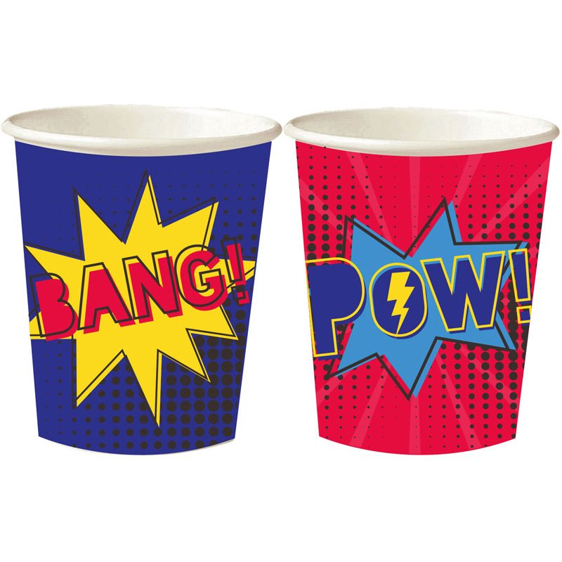 8PK 250ml SUPER HERO CUPS