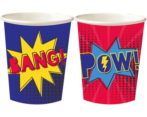 8PK 250ml SUPER HERO CUPS