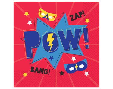 16PK 33cm SUPER HERO LUNCH NAPKINS