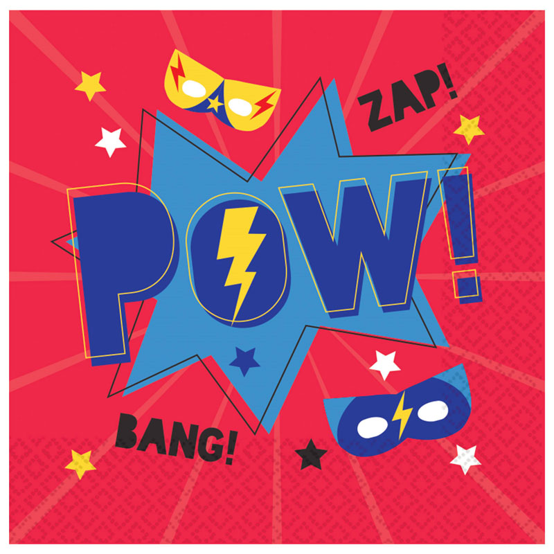 16PK 33cm SUPER HERO LUNCH NAPKINS