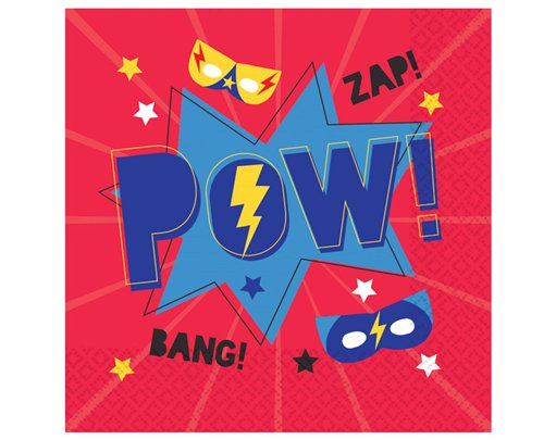 16PK 33cm SUPER HERO LUNCH NAPKINS