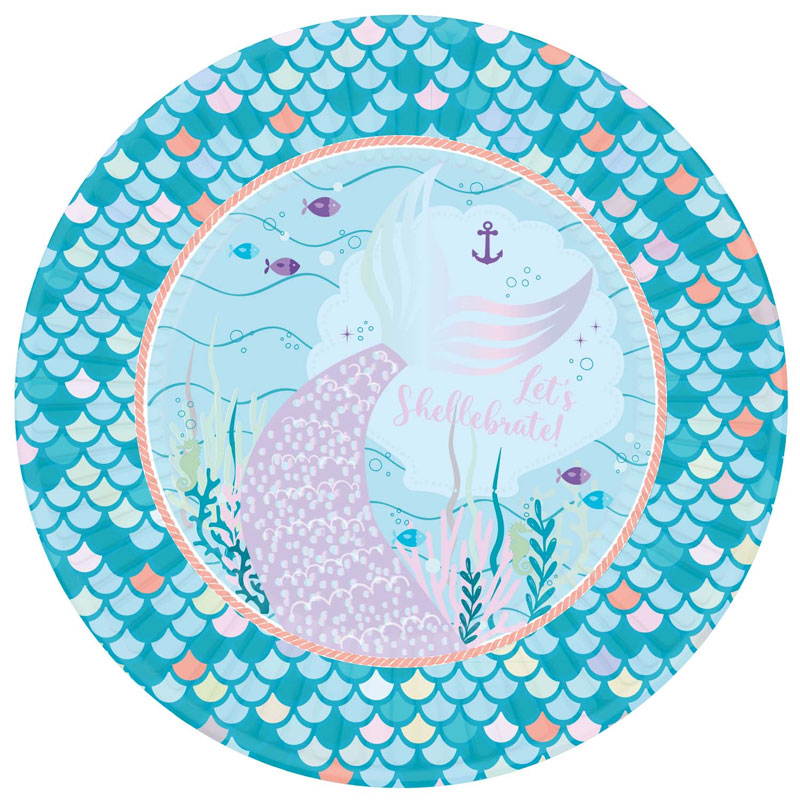 8PK 23cm MERMAID TALES PLATES