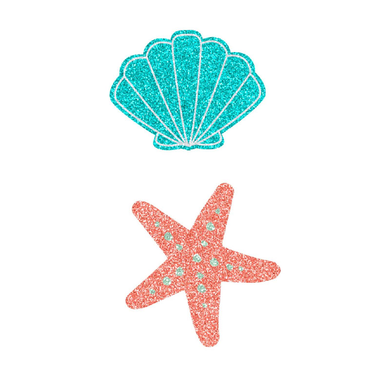 4PK MERMAID TALE SHELL FACE STICKER