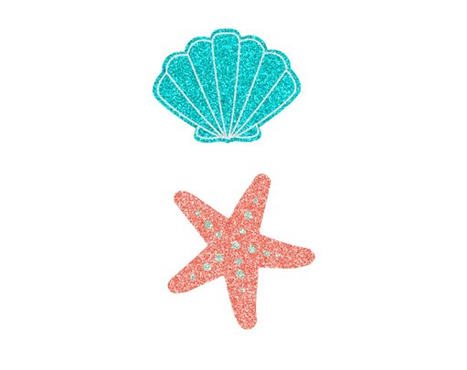 4PK MERMAID TALE SHELL FACE STICKER