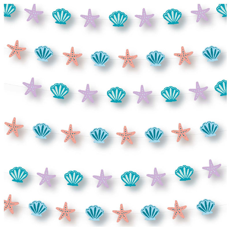 6PK MERMAID TALES STRING DECORATIONS