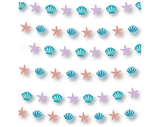 6PK MERMAID TALES STRING DECORATIONS