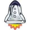 6PK ROCKET SHAPED SPACE PARTY PLATES