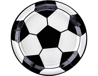 6PK 18cm FOOTBALL ROUND PLATES
