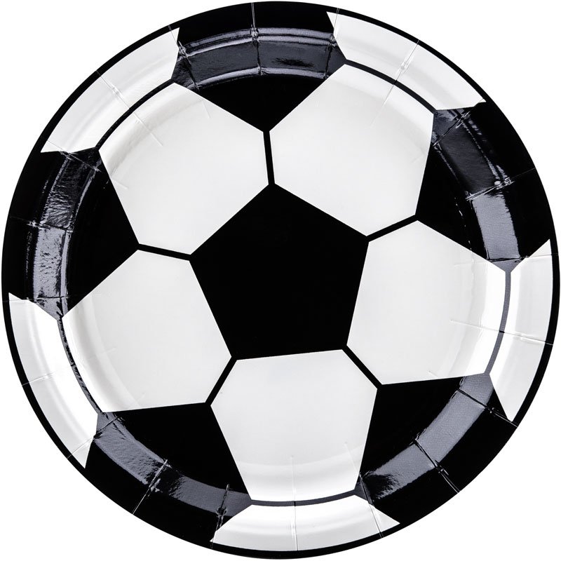 6PK 18cm FOOTBALL ROUND PLATES