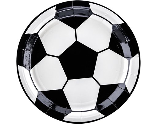 6PK 18cm FOOTBALL ROUND PLATES