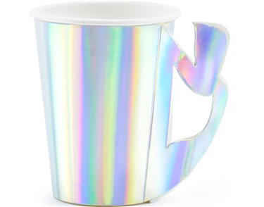 6PK 220ml IRIDESCENT MERMAID PAPER CUPS