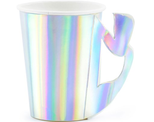 6PK 220ml IRIDESCENT MERMAID PAPER CUPS