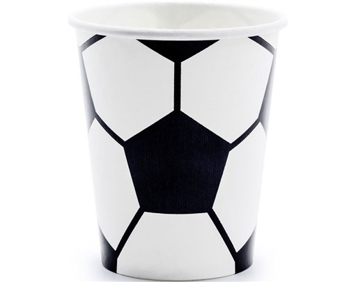 6PK 260ml FOOTBALL PAPER CUPS